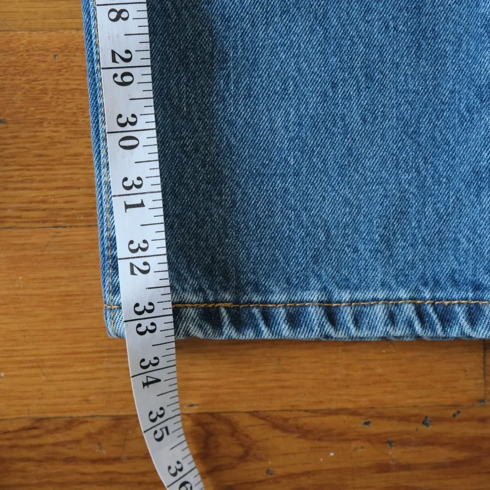 Levis 505 Jeans Mens Blue Straight Leg Classic 32x34 Denim Retro Preppy Casual